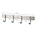 HI HOMEIDEAS Coat Hook Rack Wall Mounted 11-Inch SUS304 Stainless Steel Brushed Nickel Hook Rail with 4 Heavy Duty Hooks