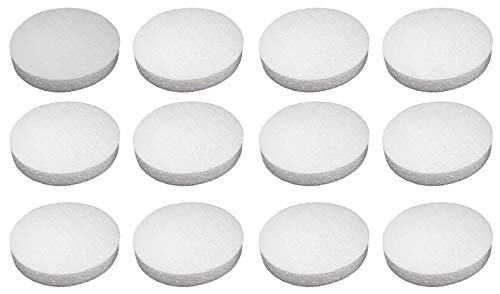 Craft Foam Disc Circle - Smooth Styrofoam Polystyrene Foam Disc for Any Craft and DIY Project. (12 Packs - 12" x 12" x 1")