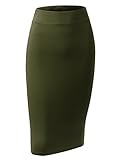 ALL FOR YOU Women's Slim Fit Ponte Pencil Skirt Made in USA