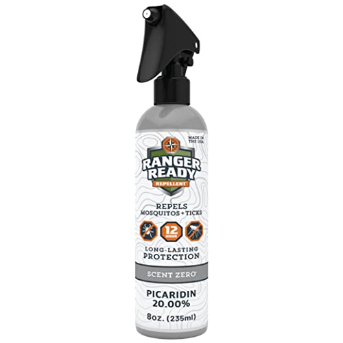 Ranger Ready Picaridin 20 Tick & Insect Repellent, Scent Zero DeetFree Bug Spray, 8 Oz