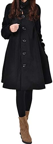 POTO Women Coats Ladies Loose Shirt Button Long Cloak Coat Sweater Trench Jacket Parka Overcoat Outwear