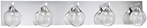 Kendal Lighting VF4100-5L-CH Fybra 5-Light Vanity Fixture, Chrome Finish and Fibrous Glass Shades