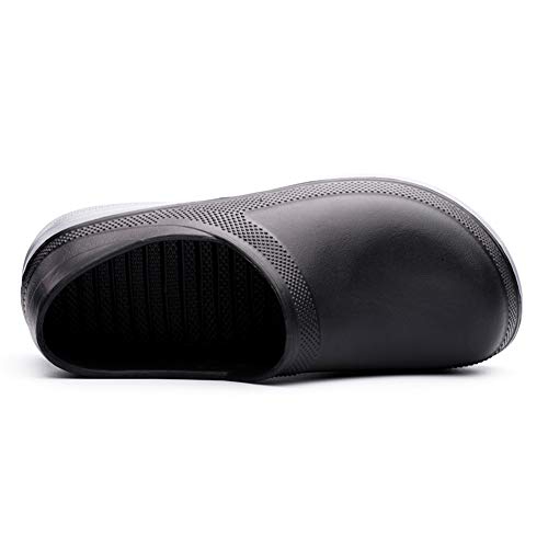 EASYANT Unisex Chef Shoes Waterproof Non-Slip Nursing Clean Work Footwear Clogs Black