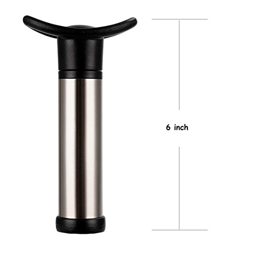 image for PEROINE Portable Wine Saver Vacuum Pump with 4 Resuable Bottle Stopper