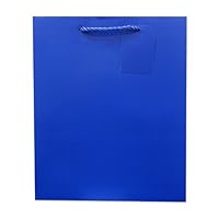 Jillson Roberts 6-Count Large 12.5" x 10" x 5" Gift Bags Available in 12 Solid Colors, Royal Blue Matte