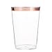 Munfix 100 Rose Gold Plastic Cups 10 Oz Clear Plastic Cups Tumblers Rose Gold Rimmed Cups Fancy Disposable Wedding Cups Elegant Party Cups with Rose Gold Rim
