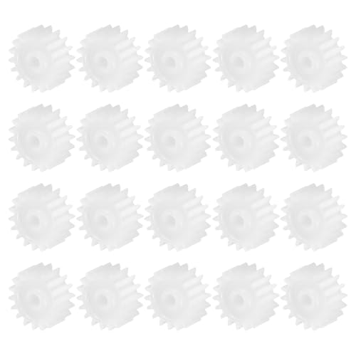 MECCANIXITY 20 Pcs Plastic Gears 18 Teeth Plastic Motor Gear Model 182A Reduction Gear for RC Car Model DIY Robot (White, Module 0.5)