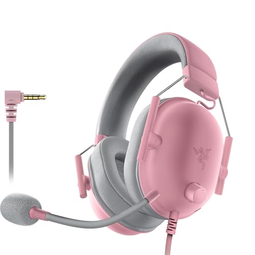 Razer BlackShark V2 X (PlayStation) - Kabelgebundenes E-Sports Headset fuer PlayStation 5 Konsole (250g, Nierenmikrofon, 50mm Treiber, passive Geraeuschunterdrueckung, 3,5mm Klinke) Quartz