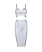 Whoinshop Women's Bodycon Skirt Set 2 Pieces Sleeveless Celebrity Bandage Dress