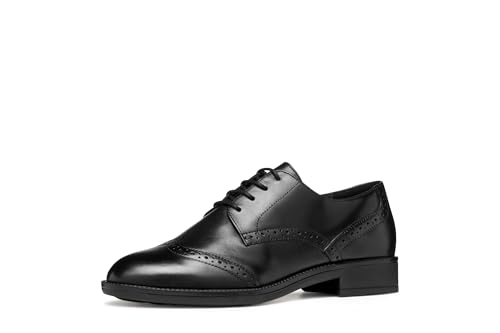 Geox Mujer D Jaylon 2 Oxford, Black, 36.5 EU, Negro, 36.5 EU