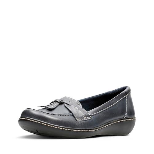 Clarks Women's Ashland Bubble Loafer, Navy, 9.5 Narrow
