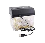 Small Office USB Electric Barrel Shredder Desktop Document Supplies Shredder Suitable for crushing counter bills/inlet size in financial and compliance systems 123mm/support A6 or A4 documents folded/