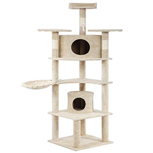 73″ Cat Tree Scratcher Play House Condo Furniture Bed Post Pet House (style1)