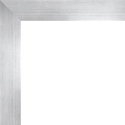 8x10 Silver Metallic Wood Frame - 'Brushed Steel' Medium - Great for Posters, Photos, Art Prints, Mirror, Chalk Boards, Cork Boards and Marker Boards