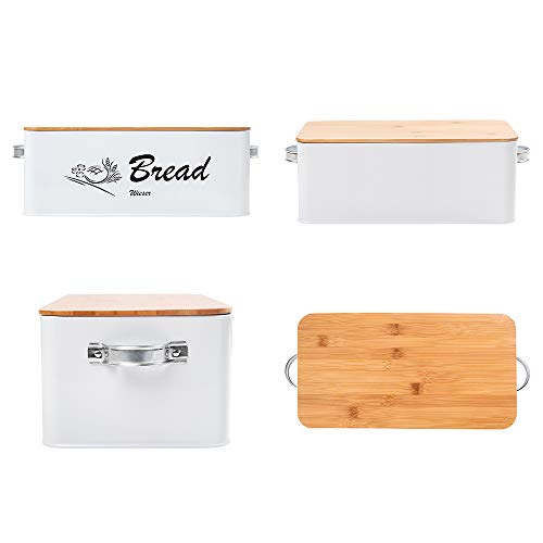Bread Bin with Handles Reinforced Stainless Steel Bread Box for