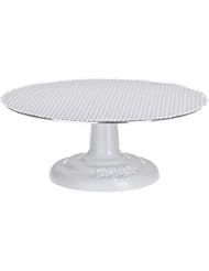 Ateco 612-PB Revolving Cake Decorating Stand, Aluminum Turntable and Cast Iron Base with Non-Slip Pad, 12-Inch