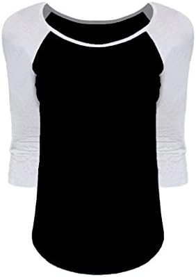 TTI Womens 3/4 Sleeves Round Neck Collision Color Top (Small, #2_Back)
