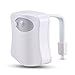 Toilet Night Light,Topist LED Motion Activated Toilet Nightlight Battery-Operatred Toilet Bowl Light 8 Colors Changing