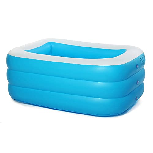Madeinely Schwimmbecken PVC Aufblasbarer Pool Outdoor Garten Familie Sommer Grundpool Freibad – Bild 3