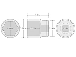 TEKTON 1/2 Inch Drive x 23 mm 6-Point Socket