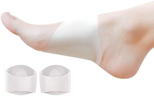Gel Arch Support 2 Pieces - Soft Sleeves Cushion Elastic Silicone Band Fast Pain Relief for Flat Foot Plantar Fasciitis Heel Spurs Fallen and High Arches for Women & Men (Small W 5.5-9/ M 4.5-7.5)