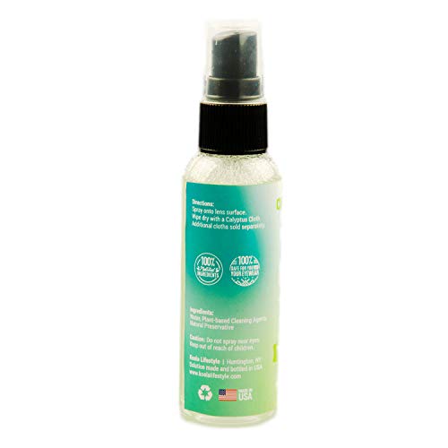 Calyptus Eyeglass Lens Cleaner Spray Care Kit | 100% Natural, Plant Based, Non-Toxic, and Safe | Alcohol Free, Ammonia Free, VOC Free | AR Safe for Coated Lenses | 4 oz Bundle with 2 Calyptus Cloths