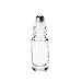 (24 Pack) 1/6 oz. (5 ml) Clear Glass Roll-on Bottle with Black Cap (Stainless Steel Ball)