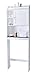 Spirich Home Bathroom Shelf Over The Toilet, Bathroom Cabinet Organizer Over Toilet with Louver Door,White (Black Shelf)