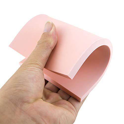Hslife 6 Pack Pale Pink Rubber Stamp Carving Blocks Rubber Carved Brick for DIY Craft Project(Size:4" x 6")