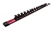 ABN Red Aluminum SAE Standard 3/8in Drive Socket Holder – Tool and Socket Organizer Rail with Clips