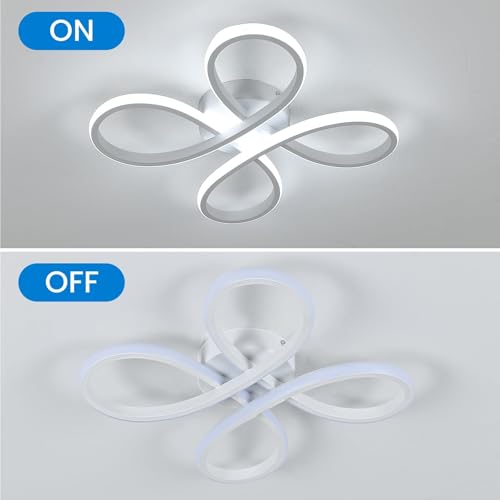 Comely 30W 3400LM LED Ceiling Light Flower Ceiling Light White LED Lamp for Different Rooms Like Bedroom Living Room Cool White 6500K Larger Size 40cm Diagonal