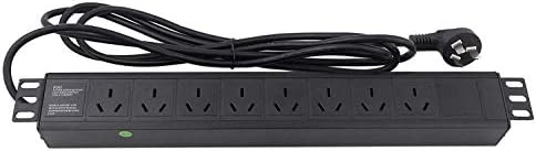 REGVOLT Aluminum Alloy Shell 8 Outlets PDU Power Strip 6 Feet Power Cord with Surge Protector (China - 16 AMP)