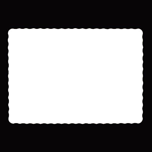 Paper Placemats 10 x 14 Pack Of 50 Scalloped Edge Heavy Weight Paper 60 Pound (50, White)