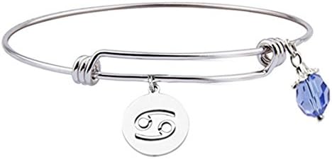 Personalized Constellation  Bracelet ,Stainless Steel  12 Zodiac Sign  Bracelet ,Birthday Bracelet (Cancer)
