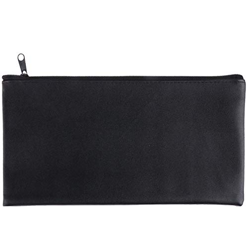Tongnian 12 Pieces Bank Bag Money Pouch Security Bank Deposit Bag with Zipper for Cash Money, Check Wallet, Cosmetics, Tools 11x6 inch (Black +Blue) (Black) - Thumbnail 6