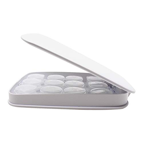 Woniutch 6 Pack Bulk Contact Lens Case Travel Kit with Mirror, (White)