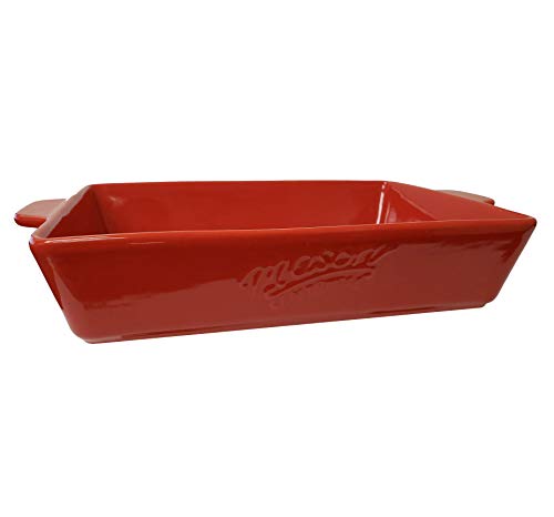 Mason Craft & More Ceramic Bakeware Collection- Rectangular, Square, Casserole, Lasagna, Baking, Roasting- 4 Piece Red Ceramic Bakeware Set - Thumbnail 2
