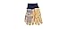 Kinco - Kid's Lined Premium Pigskin Leather Work and Ski Gloves, Heatkeep Thermal Insulation, Otto Striped Canvas, Fitted Knit Wrist, (Style No. 1927KW)