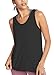 Mippo Active Wear Women's Workout Tops Sexy Backless Yoga Shirts Tie Back Tank Tops Loose Fit Muscle Running Gym Tops Fashion Sleeveless Shirts Yoga Sport Clothing 2019 Black M