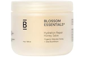 Blossom Essentials Honey Salve - Organic Manuka Honey Hydration Repair - Eczema Relief for Dry, Itchy, Sensitive Skin - Soothing Moisturizer & Balm for Kids, Adults - Made in USA - 4oz