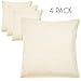 Juvale Blank Throw Pillow Cover Cases for DIY Design (4 Pack), 17 Inches, Natural Color