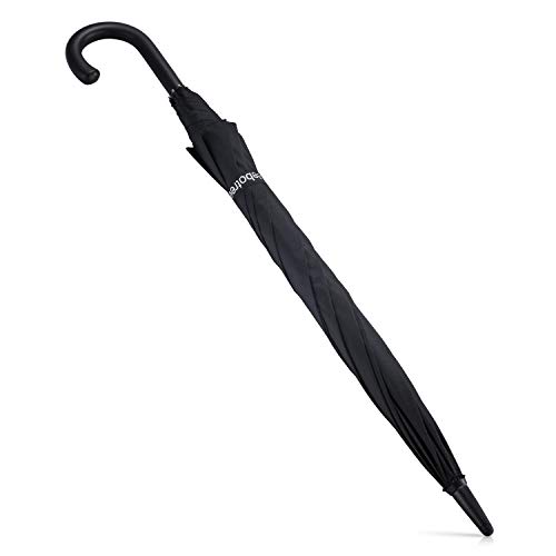 Leebotree Stick Umbrella, Auto Open Windproof Umbrella with 51 Inch Large Canopy Waterproof and J Handle for Men Women (Black)