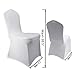 WELMATCH White Stretch Spandex Chair Covers Wedding Universal - 100 Pcs Banquet Wedding Party Dining Decoration Scuba Elastic Chair Covers (White, 100)