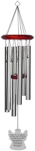 Chimesofyourlife grieve-angel-27-silver Grieve Not Angel Memorial Wind Chime, 27-Inch, Silver