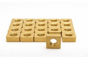 WINDON BAY 5/16" Brass Square Nuts – 20 Pack | Heavy-Duty Threaded Fasteners for Grounding, Framing, and Repair | Bulk Solid Brass Construction