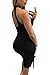 Womens Halter Lace Up Hollow Out Bodycon Bandage Midi Club Dress M Black