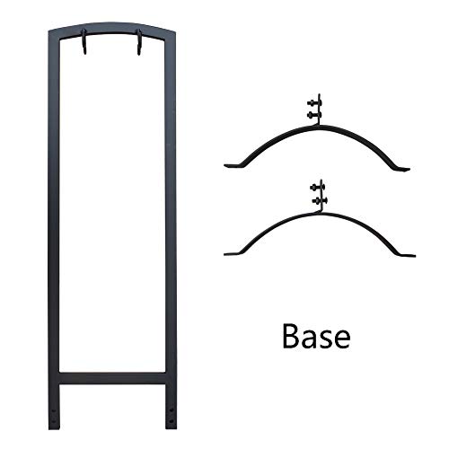 Babylon Fireplace Tool Set 5 Piece Tools with Tongs,Poker,Shovel,Broom and Stand for Indoor Fireplace Stove/Outdoor Firepit,Wrought Iron, Black