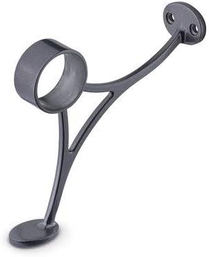 KegWorks Combination Foot Rest Rail Bracket - Gunmetal Grey - For 2 Inch Outside Diameter Bar Foot Rail Tubing