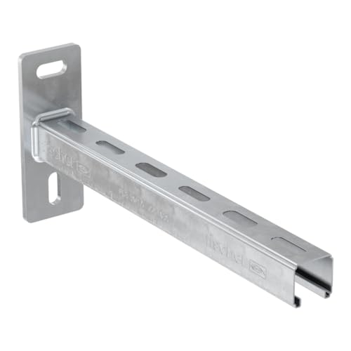 Fischer, Mensola a sbalzo ALK 30-450 (10 Pezzi) per installazione di tubazioni idrauliche, canaline elettriche o canali d'aria lungo la parete
