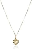 14k Yellow Gold Small Puffed Heart Pendant Necklace, 15"